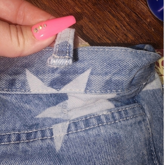 Asos curve star print distressed shorts size 20 - Picture 5 of 5